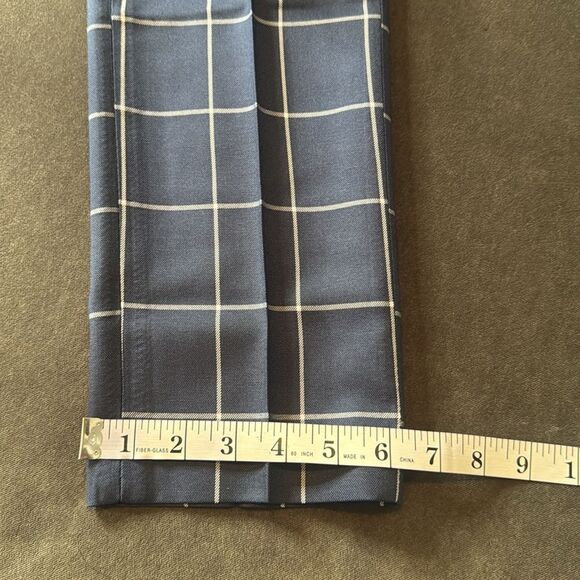 Men’s Blue Check Plaid 3 Piece Suit One Button Peak Lapel 30 Jacket 29 Pants NEW - Picture 13 of 16